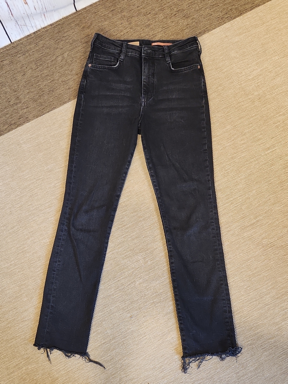Pilcro The Cigarette Raw Hem Jeans Washed Black 28 - Picture 1 of 11